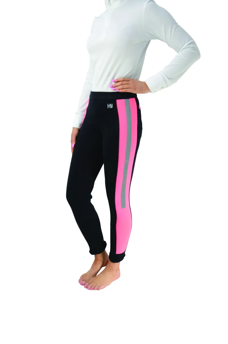 Hy Equestrian Reflector Ladies Jodhpurs - Pink/Black